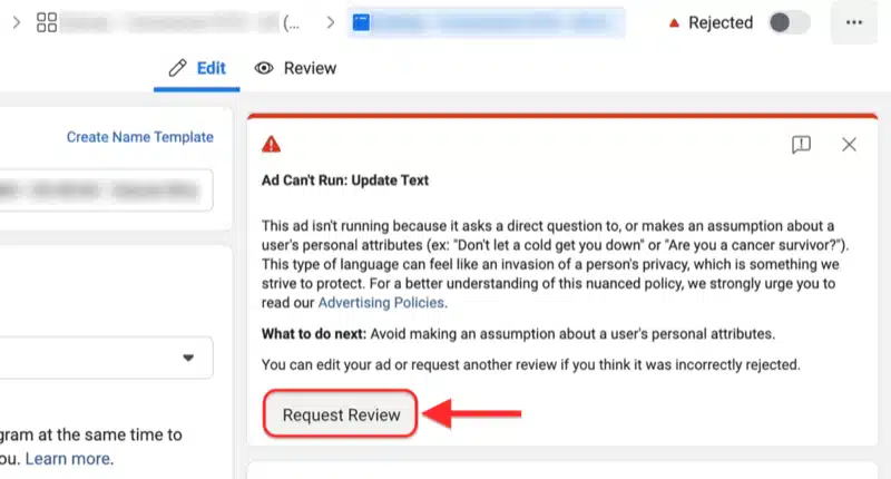 khang nghi Loi quang cao Facebook khong duoc phe duyet- 4 Yêu cầu đánh giá lại lỗi quảng cáo facebook không được phê duyệt