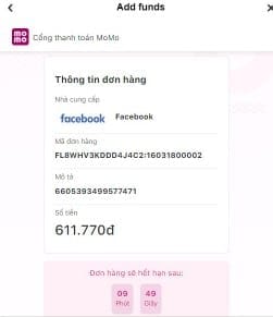 thanh toan quang cao facebook bang momo thanh cong- 6 Xác nhận giao dịch trên momo thành công