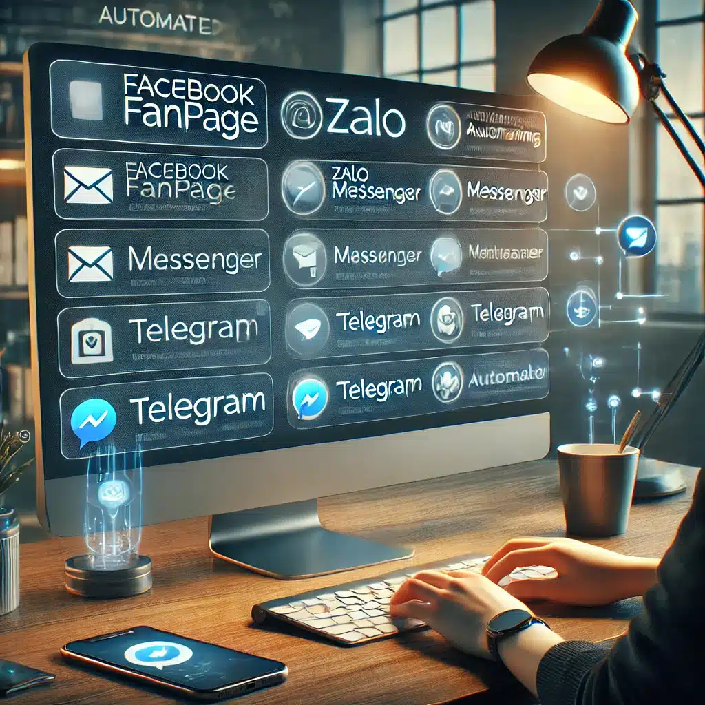Cài đặt tin nhắn tự động trên Fanpage, Pancake, Telegram, Zalo