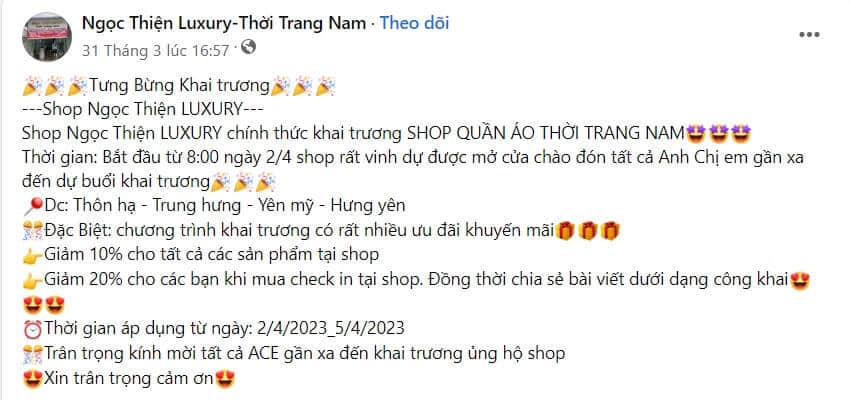 content khai truong cua hang- 2 Mẫu content khai trương giảm giá nhằm thu hút khách hàng