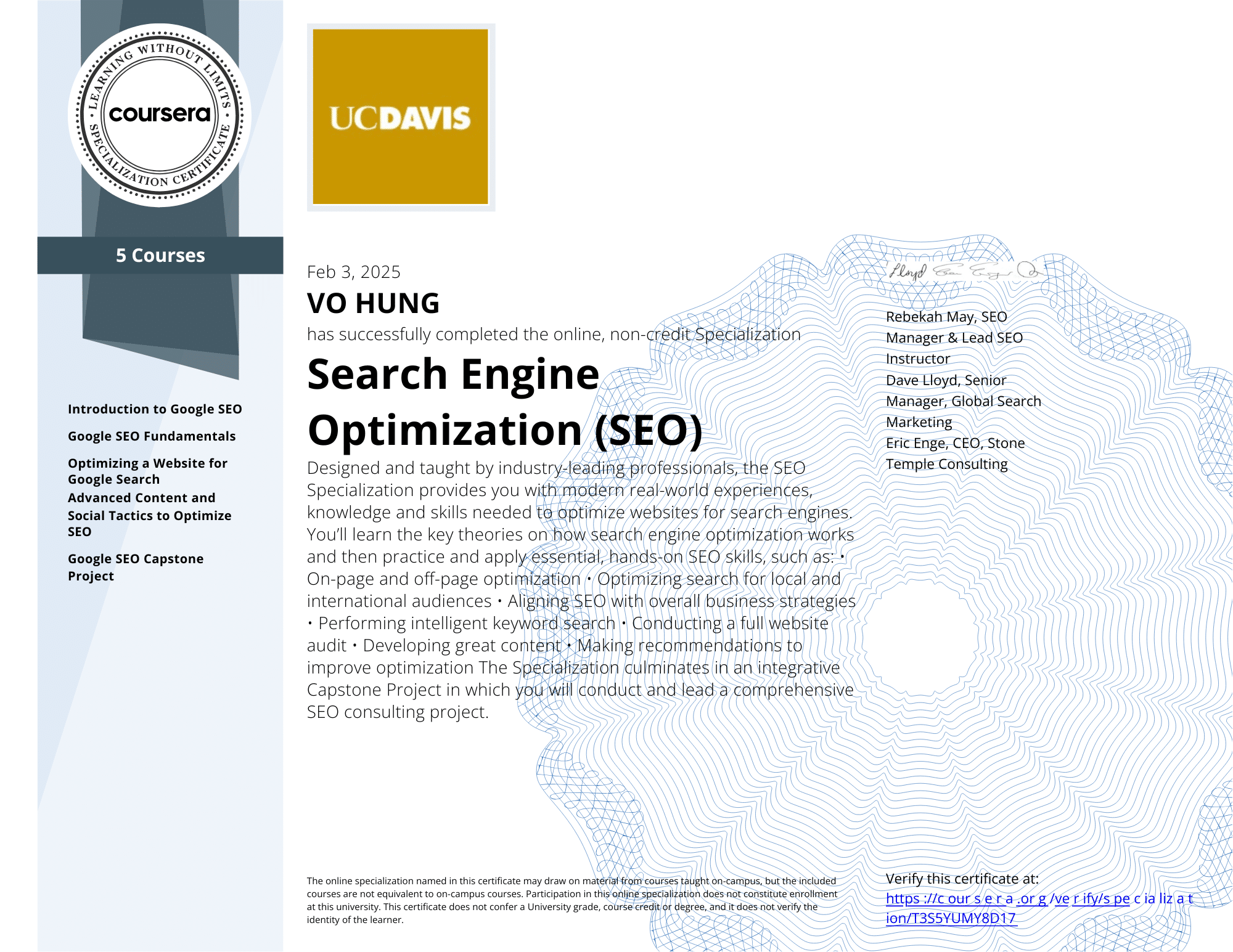 Chứng nhận chuyên gia SEO