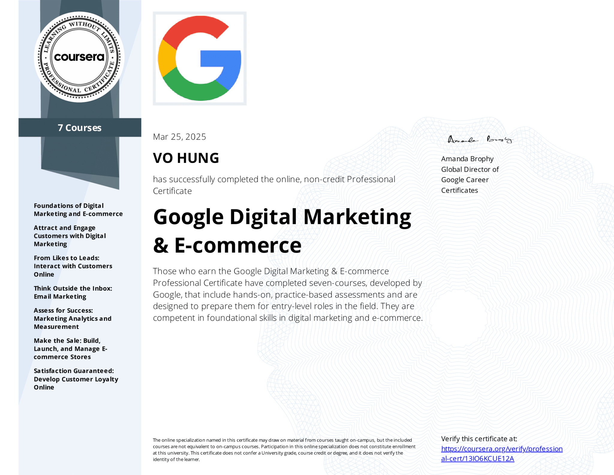 chứng nhận chuyên gia digital marketing từ google=